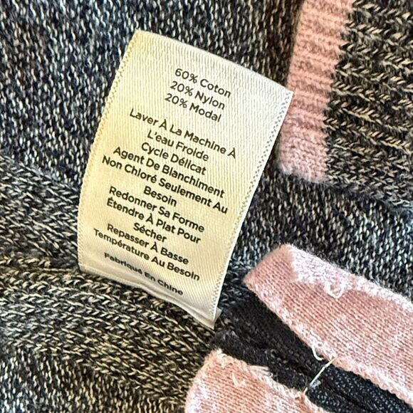 T byTalbots Charcoal and Light Pink Open front Cardigan side Zippers size MP - Picture 8 of 11